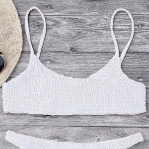 NWOT- Zaful White Bikini Top